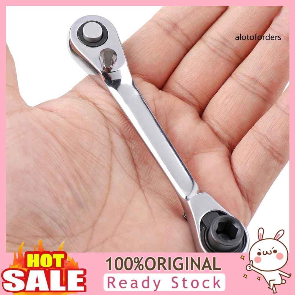 ALOH_Mini 1/4inch Double Ended Quick Socket Ratchet Wrench Rod Screwdriver Bit Tool
