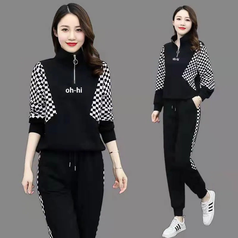 Fashion Women Suit New Women's Clothing Korean Leggings Sports Leisure Two-piece Set Woman