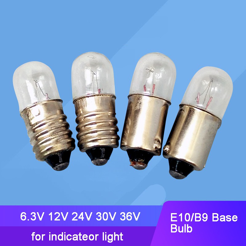 10pcs E10 B9 6.3V 12V 24V 30V 36V 48V Mini Bulb for Machine