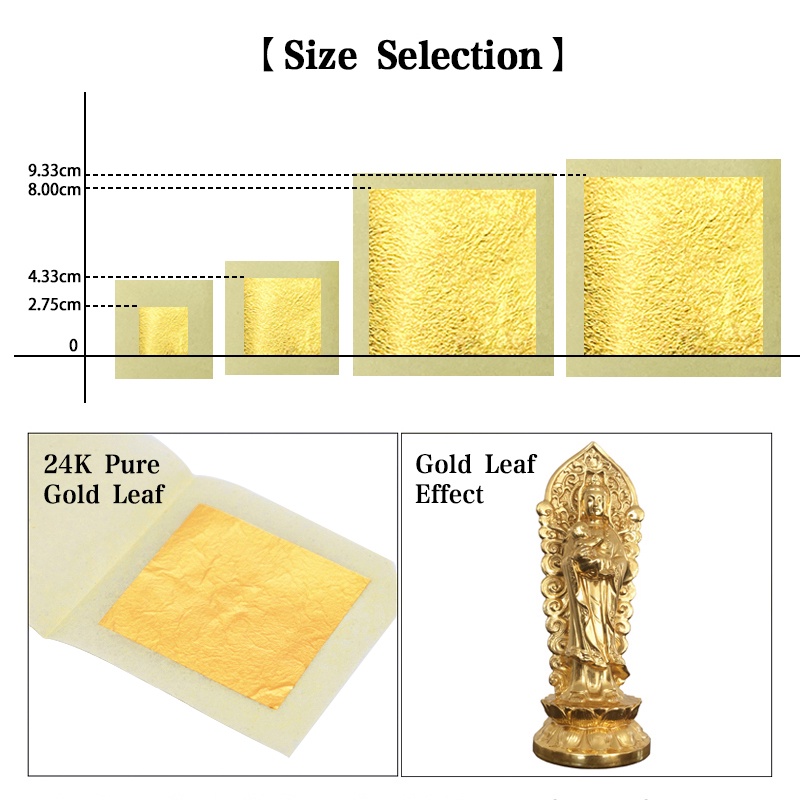 24K Gold Foil Edible Gold Leaf Sheets for Cake Decoration Steak