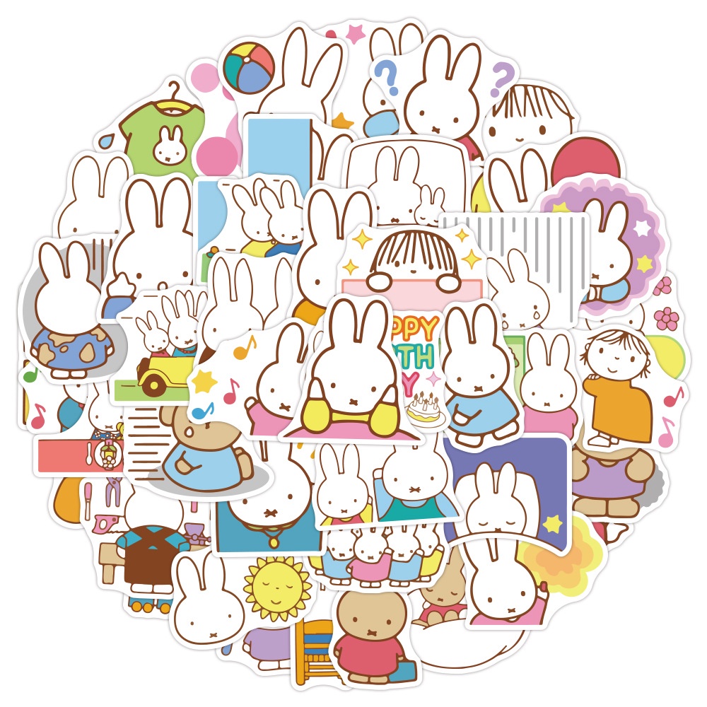 Y&P| Miffy Stickers Set Graffiti Waterproof Decals for Kids, 50 Pcs/set ...