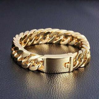 Mens 18k gold hot sale cuban link bracelet