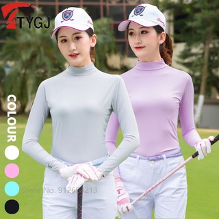 SG Summer Women UV-proof Ice Silk Tops Sunscreen Golf T-shirts Long Sleeve  Cooling Golf