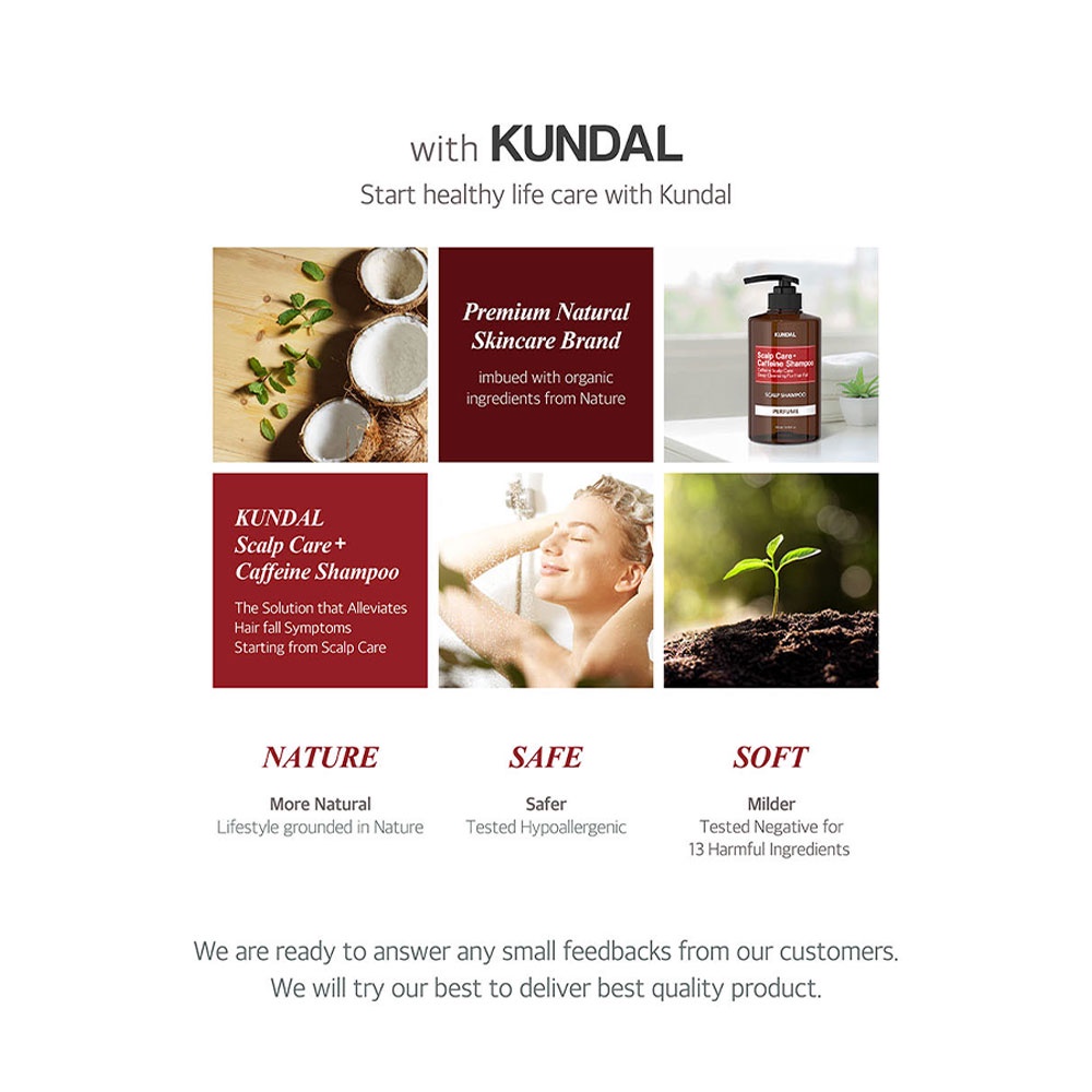 KUNDAL HAIR LOSS RELIEF SHAMPOO Intensive Scalp Care with Caffeine 500ml #BABY POWDER main image 0