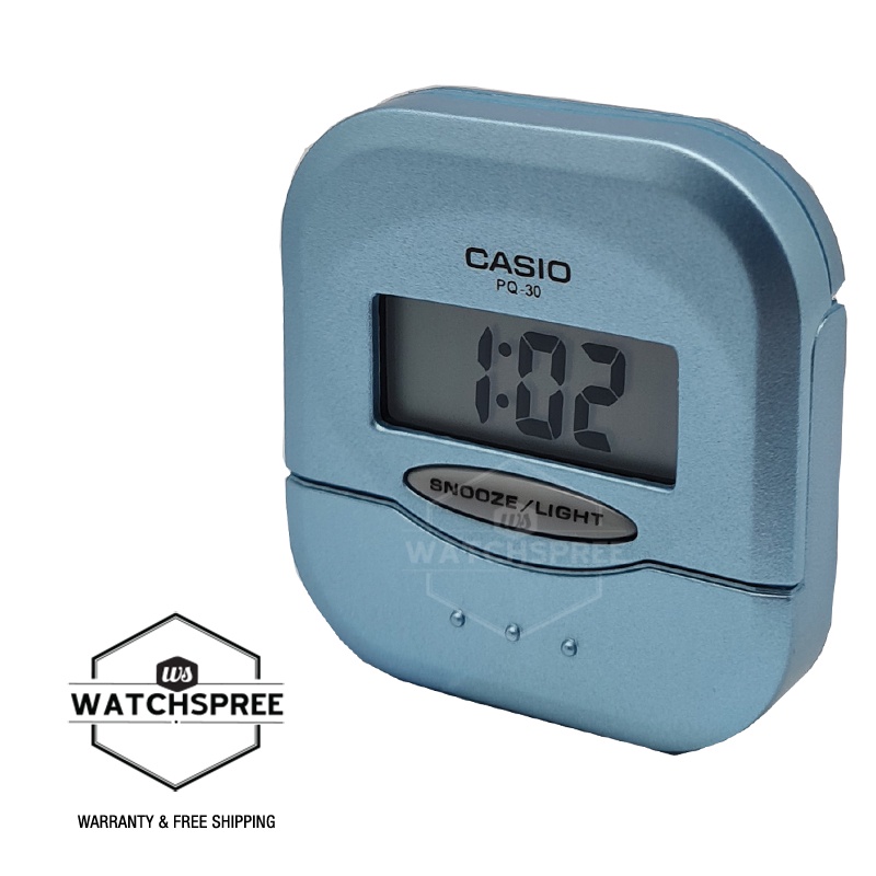 Casio Blue Resin Table Clock PQ30-2D PQ-30-2D PQ-30-2 | Shopee Singapore