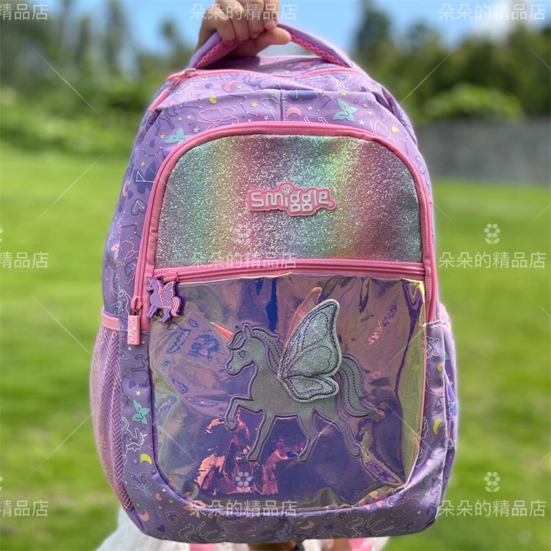 Smiggle Backpack pink unicorn School bag girl bag Backpack School Cute horsel bag school supplies Dream Shopee Singapore