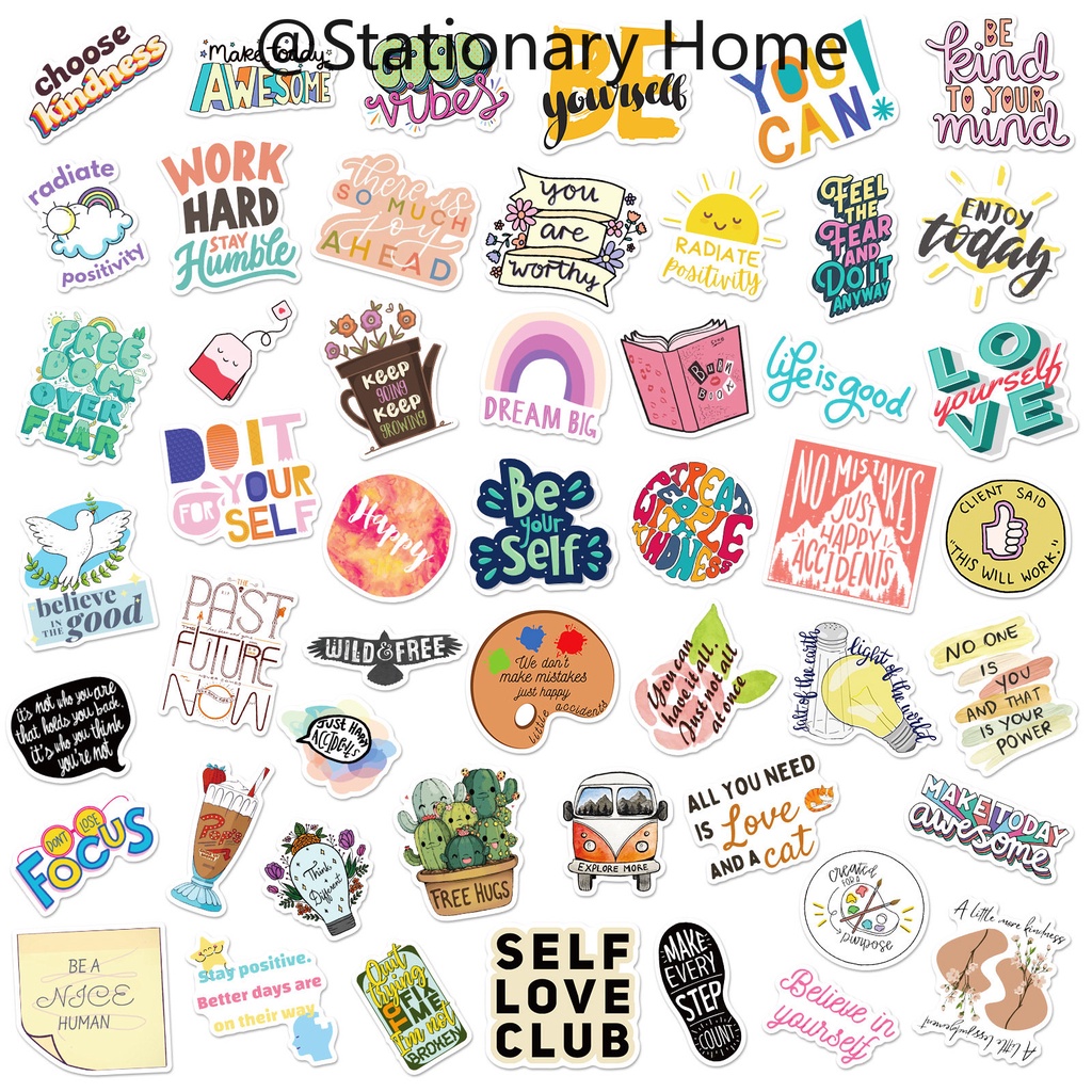 50PCS Student Inspirational Text Stickers Album DIY Decorative Stickers ...