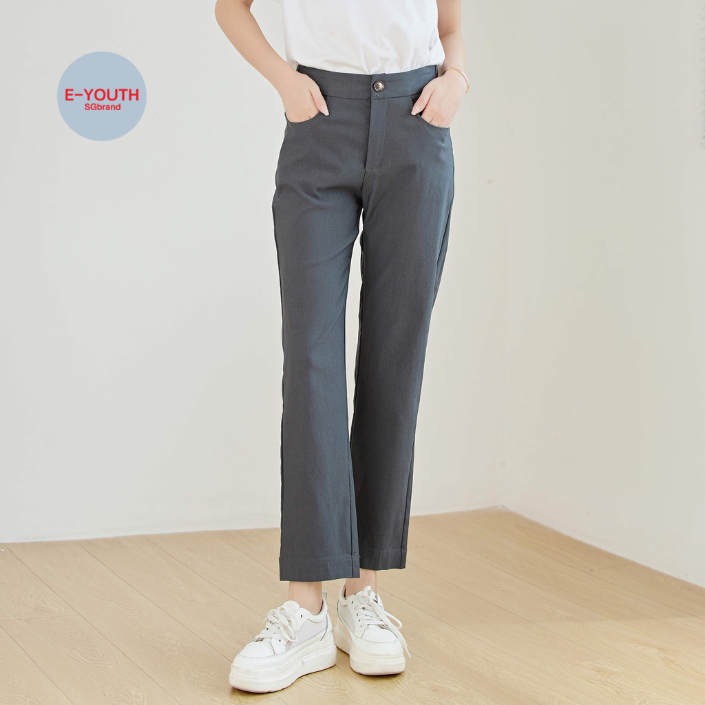 Eyouth 10114 women pants casual straight leg Office pant for women