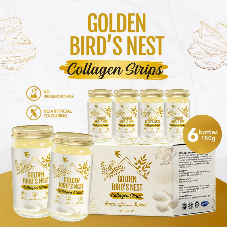 Golden Bird Nest (with Collagen Strips) 150g x 6 btl Shopee Singapore