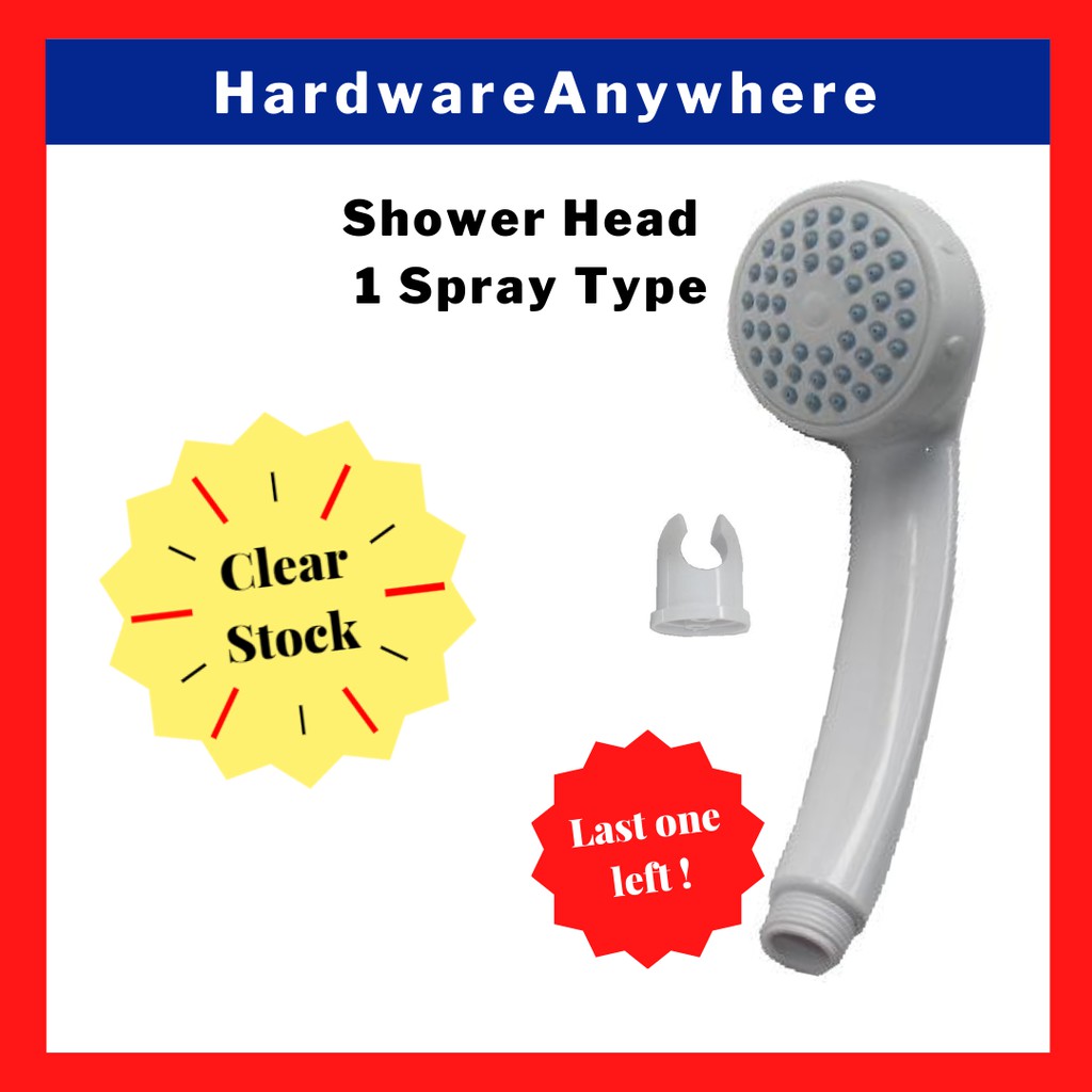 💥 Clear Stock 💥 ABS Plastic Shower Head 1 Spray Type With Bracket