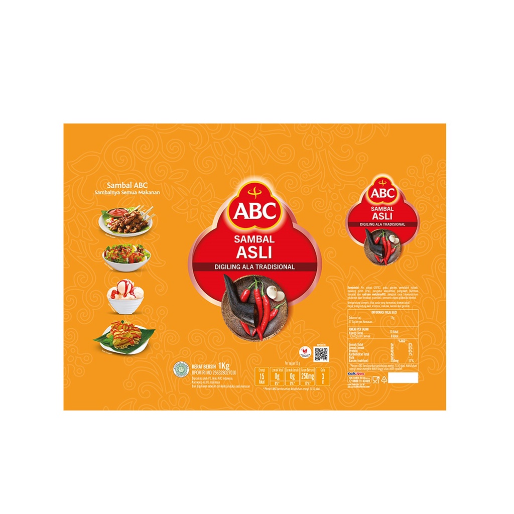 ABC Saus Sambal Asli 1 kg - Multi Pack 6 pcs - Gambar 3