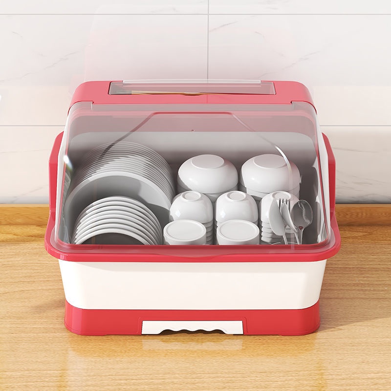 Kitchen Tableware Storage Box Plastic Cupboard Drainer Dish Rack Shelf