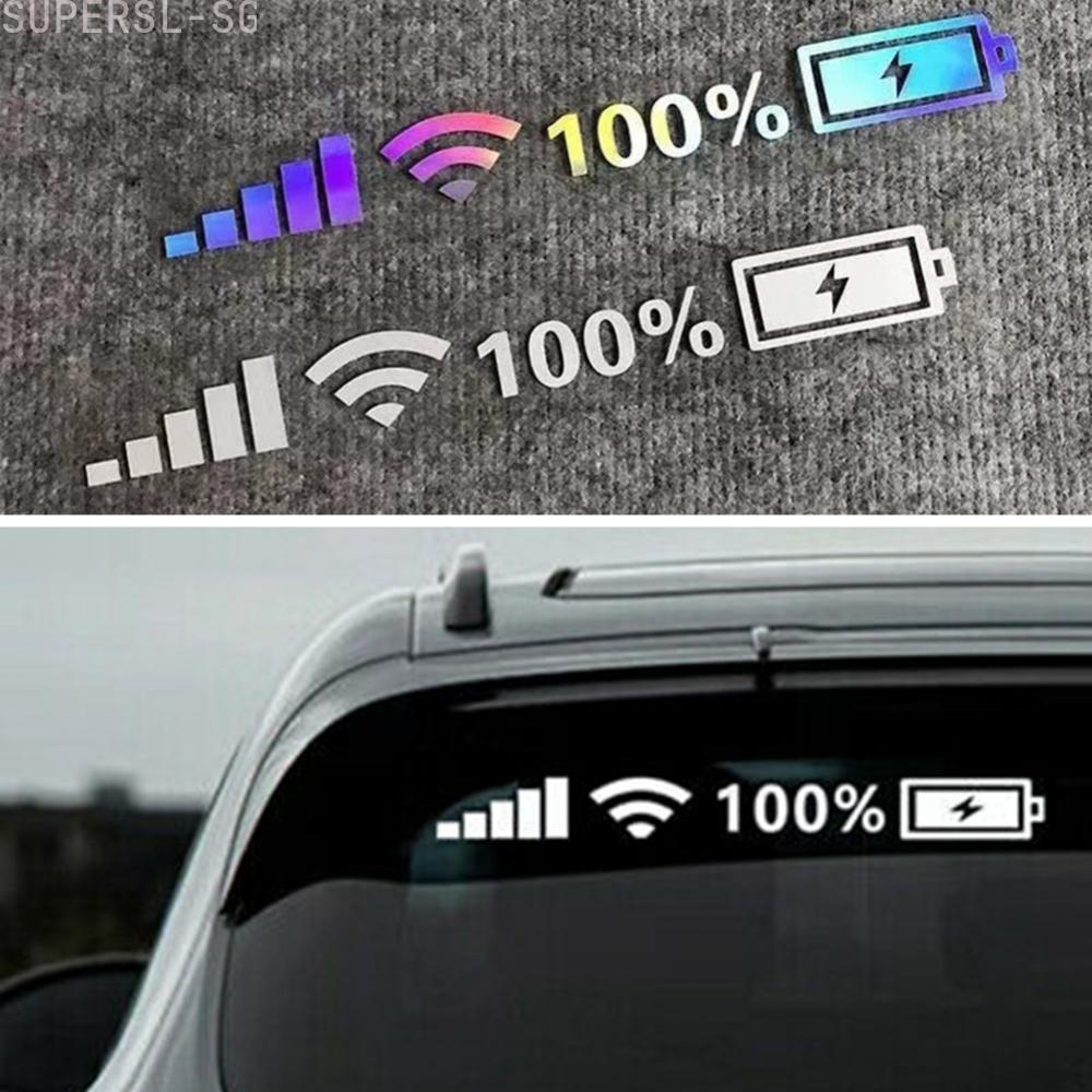 100% Wifi Battery Level Signal Car Vinyl Reflective Stickers Decals Decor