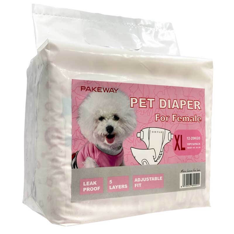 PAKEWAY Female Pet Diaper (Extra-Large) (40-60cm) For 12-20kg 10pcs ...