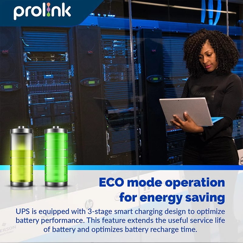 Prolink Online UPS 1000VA 900Watt Uninterruptible Power Supply+Power Backup+Stabilizer - Gambar 3