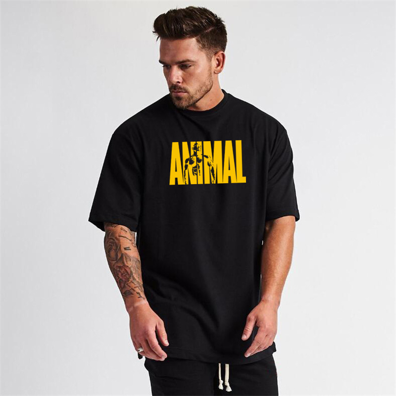 Couple Summer T-shirt Men Cotton Short Sleeve Tee Shirt Women Dropped Shoulder Gym Clothing Round Neck Oversize Tops