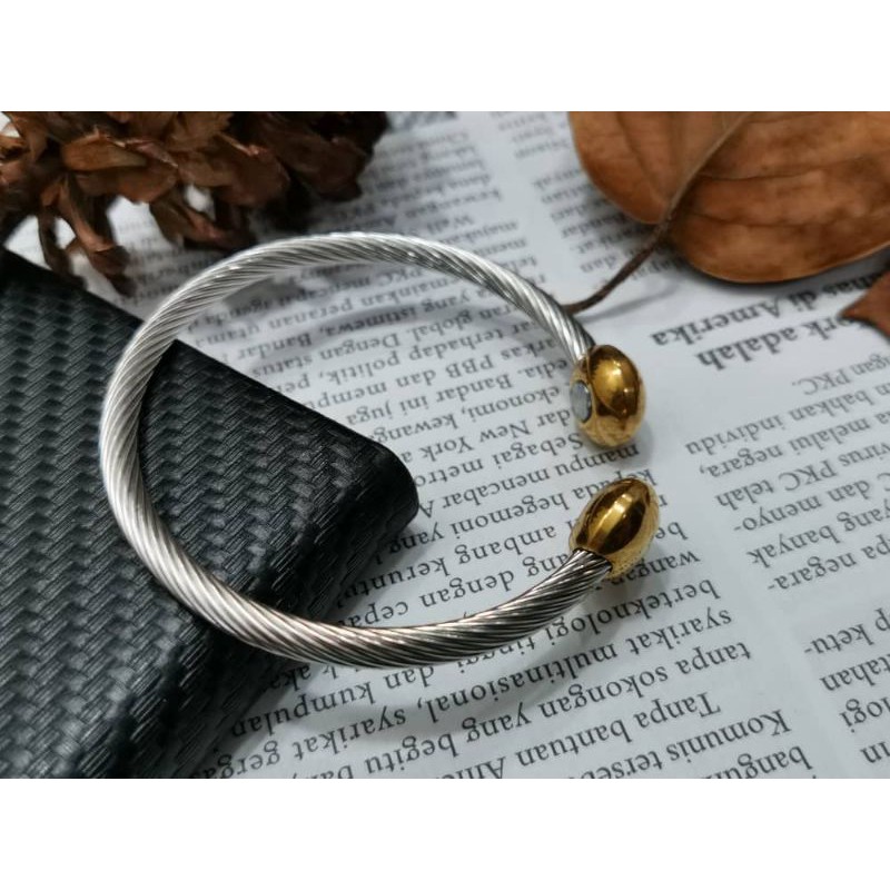 Stainless steel Golf Magnetic therapy men's bangle! 白钢时尚男装手镯！