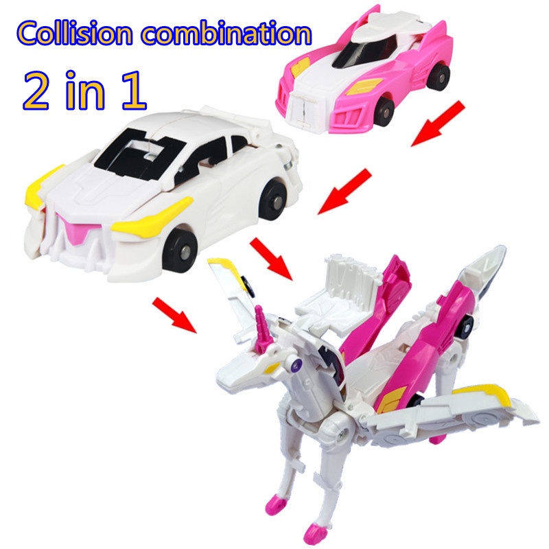 unicorn transforming action robot car toy