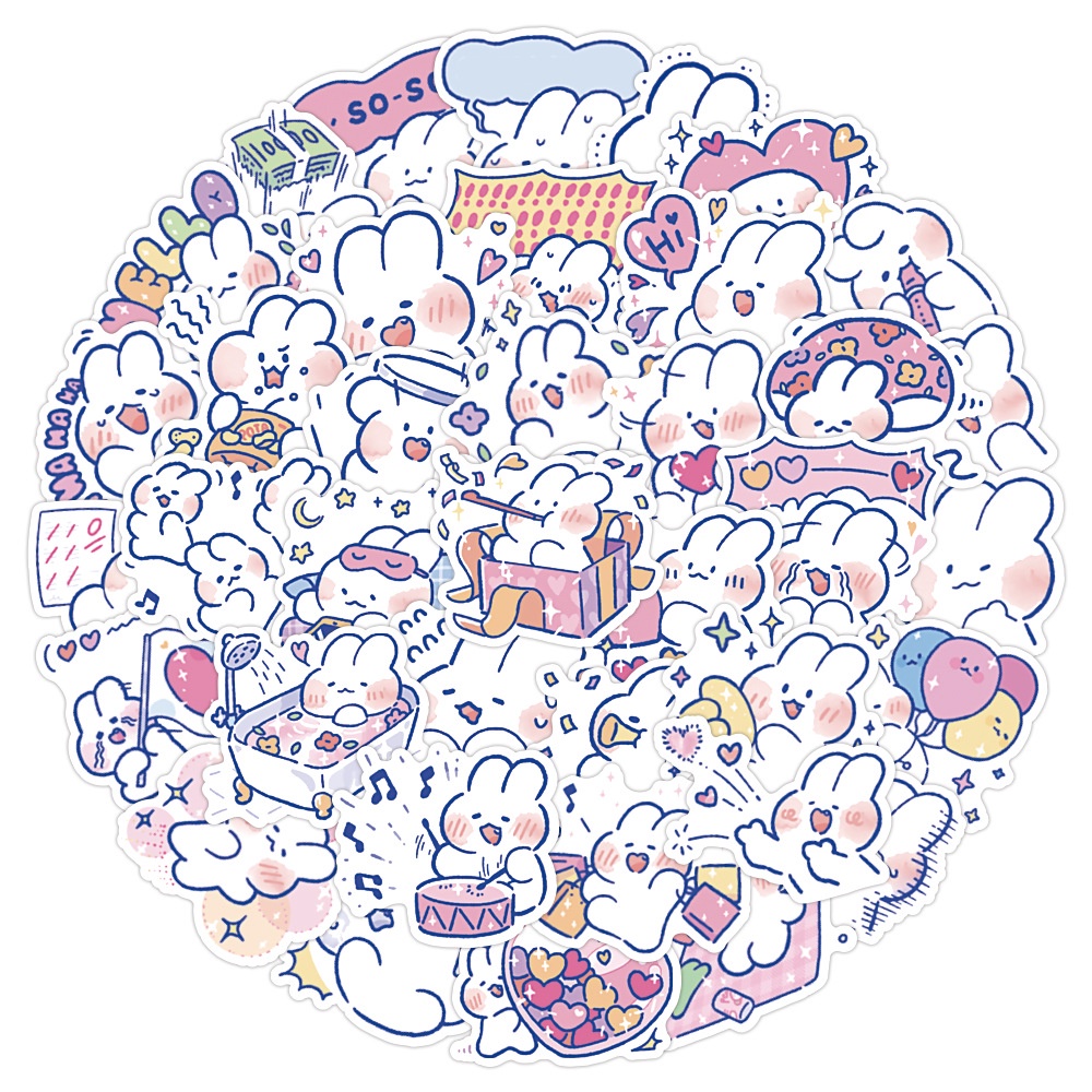 100/50PCS Cute Mongmong Rabbit Graffiti Stickers For Diary Suitcase ...