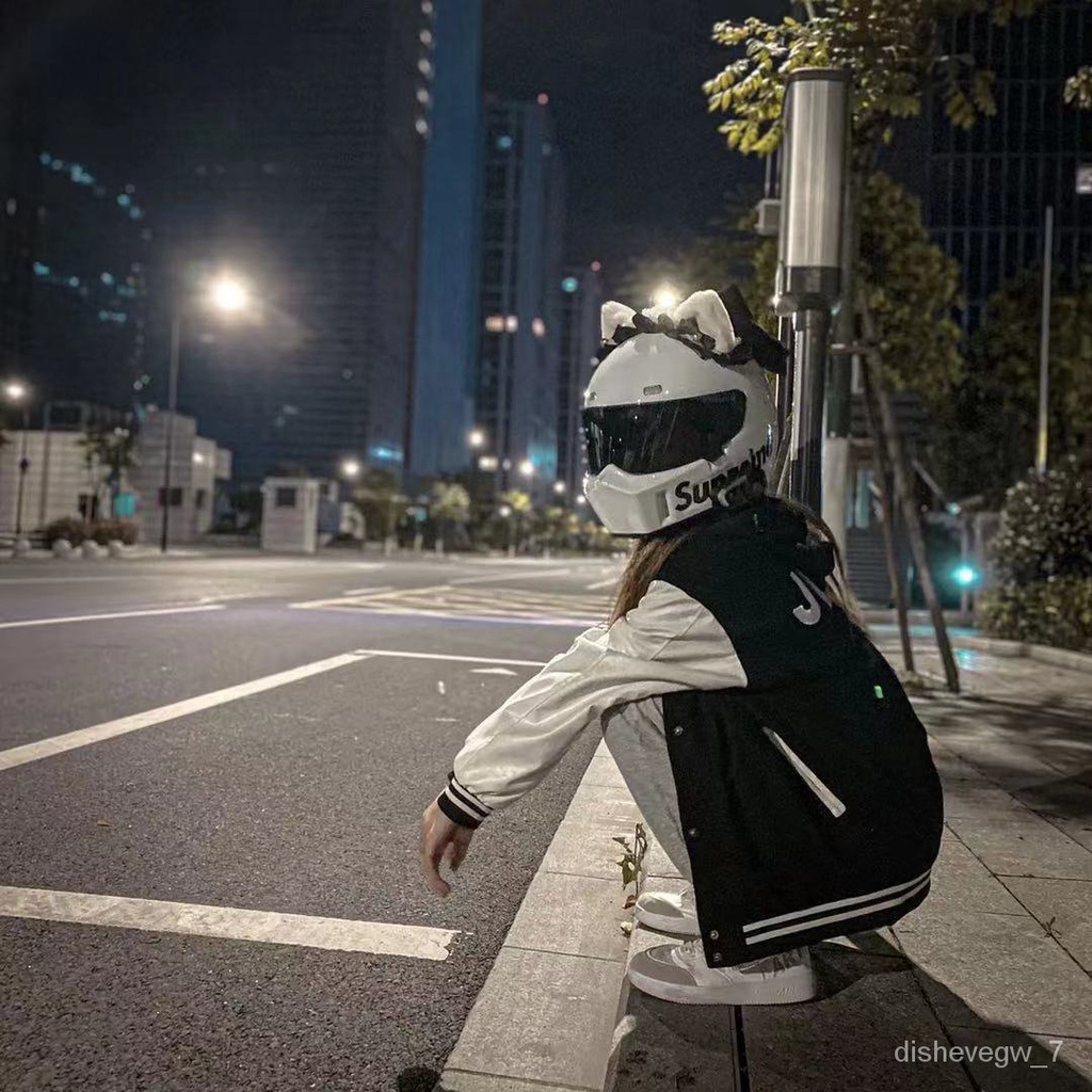 X.D Helmets Cat Ears Helmet Decorations Motorcycle Electric Car Female