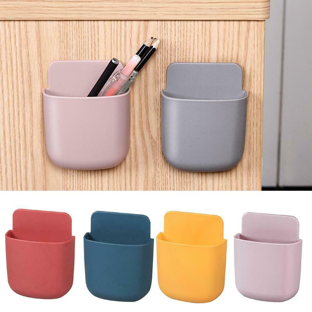【Ready Stock】 Wall Mounted Plastic Storage Box / Self-adhesive Remote ...