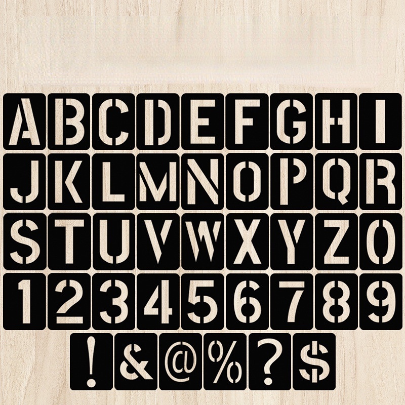 Black Plastic Ruler Large Numbers Letter Symbols Hollow Copying ...
