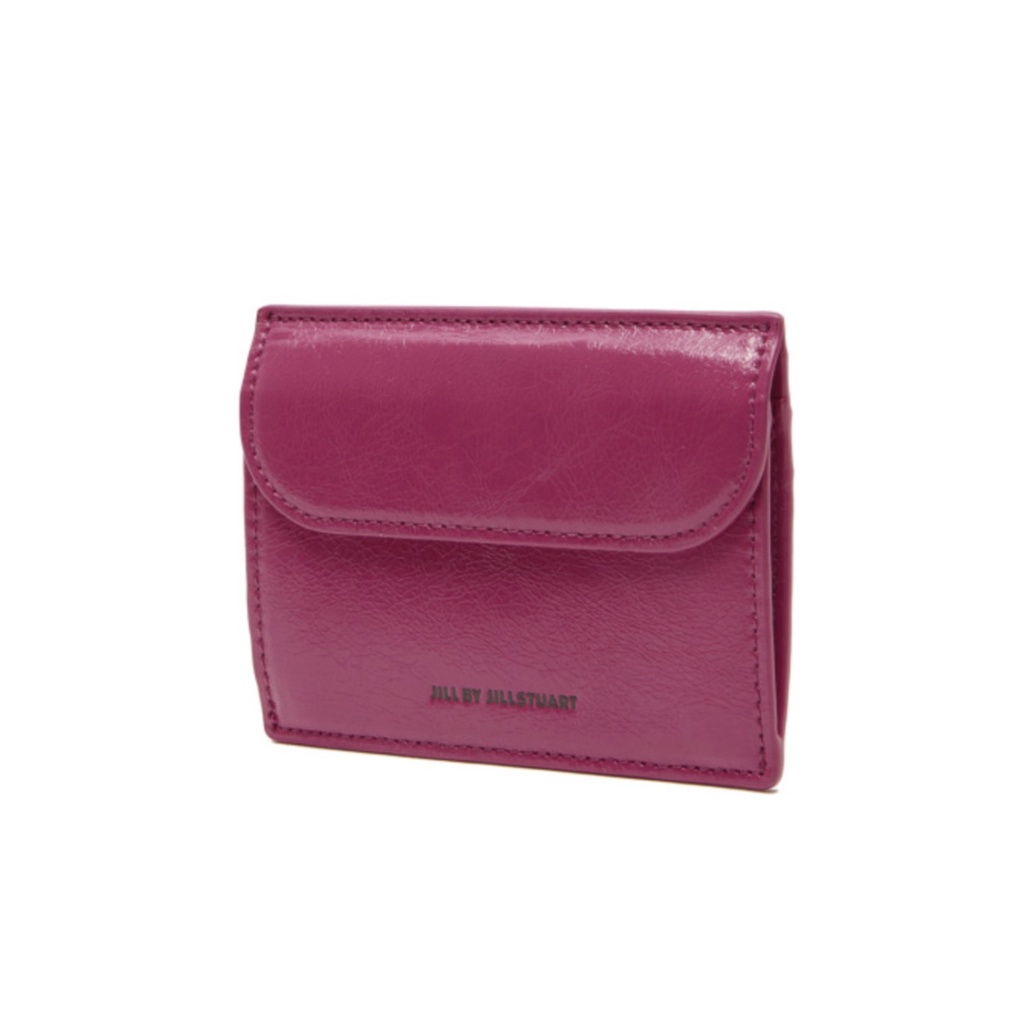 JILL BY JILLSTUART] Egg Logo Pocket Crack Leather Card Case