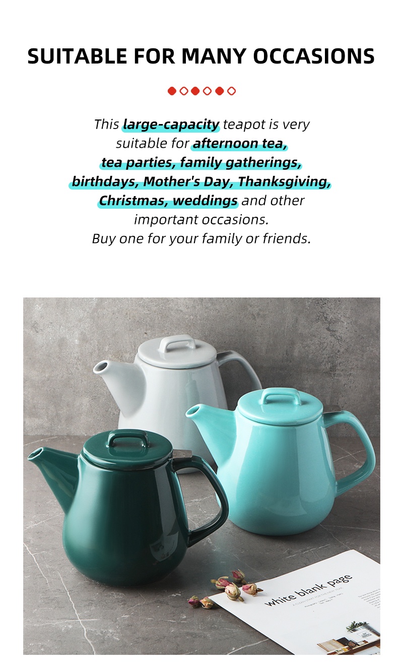 【Local Shipping】SWEEJAR 1180ML Ceramic Teapot with Stainless Steel