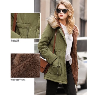 Womens Parkas Solid Hooded Jacket 2022 Casual Winter Jacket