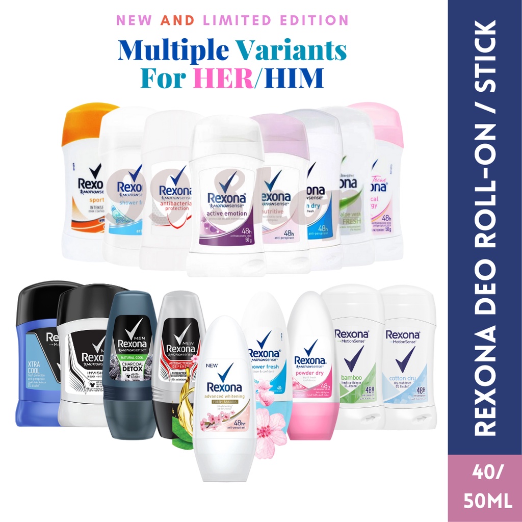 Rexona Women/Men Deodorant Roll-On 50ml | Stick 40g more 20 variants ...