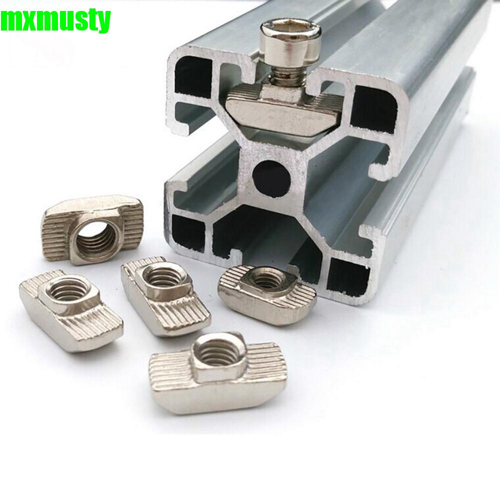 MXMUSTY 10/50pcs Nuts Fasteners Multi Size Aluminum Profiles Thread T Nut EU Standard M3-M8 Home Improvement For 2020 3030 4040 4545 Series Carbon Steel T-Slot Hardware