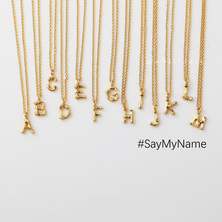 Gold bamboo best sale letter necklace