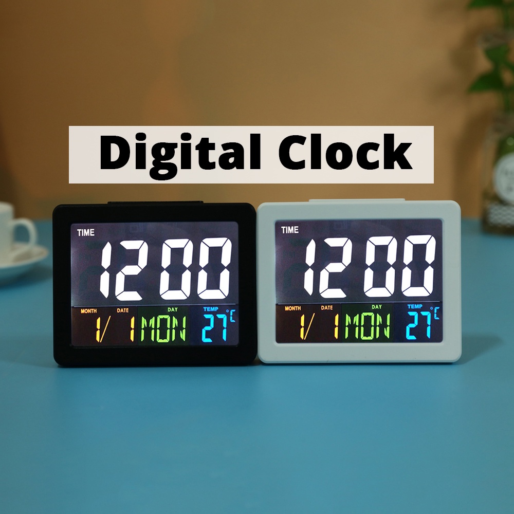 【SG】Color Large Screen LED Electronic Clock With Temperature Alarm