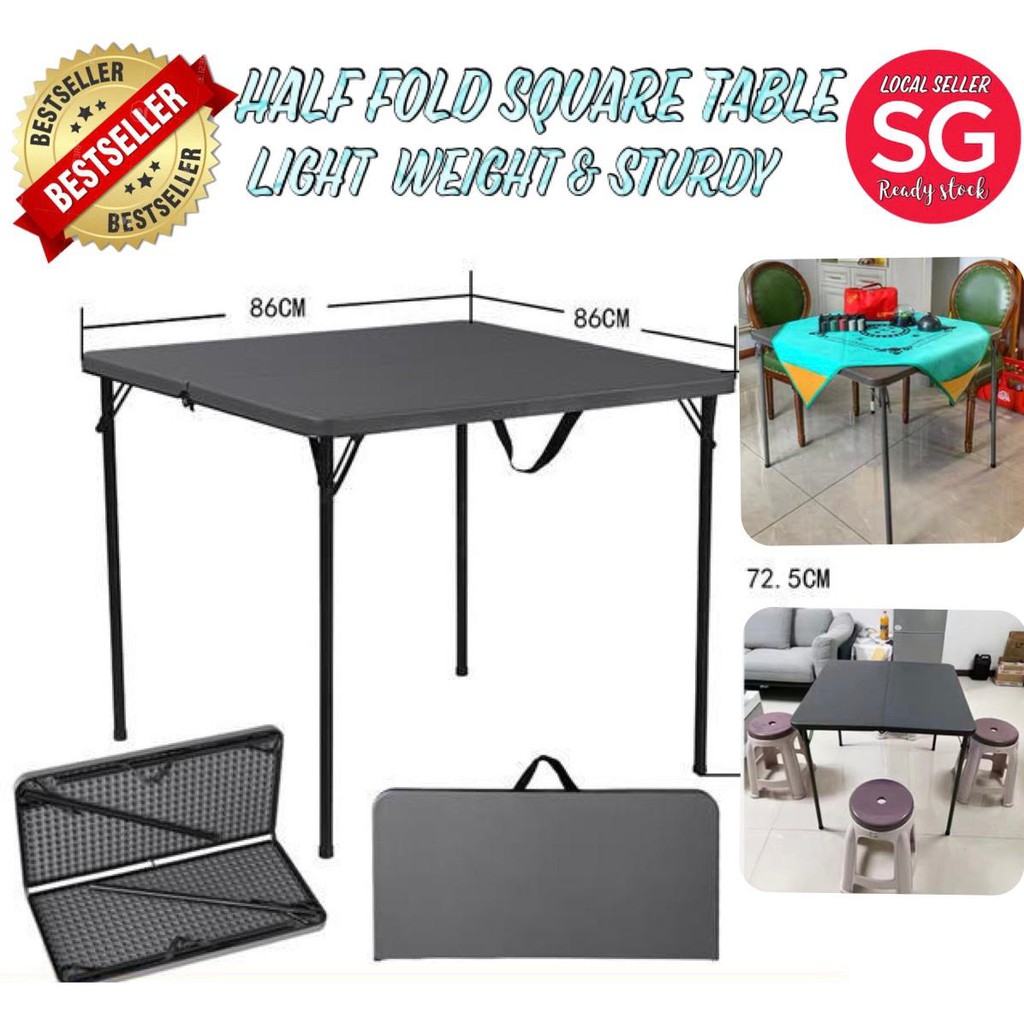 Half Fold Square Table Portable table Foldable table Folding Table ...