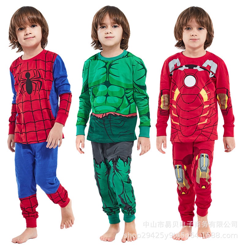 Pyjamas Kids Boy Spiderman Iron Man Captain America Hulk Baju Spiderman Baju Tidur Budak Lelaki Shopee Singapore