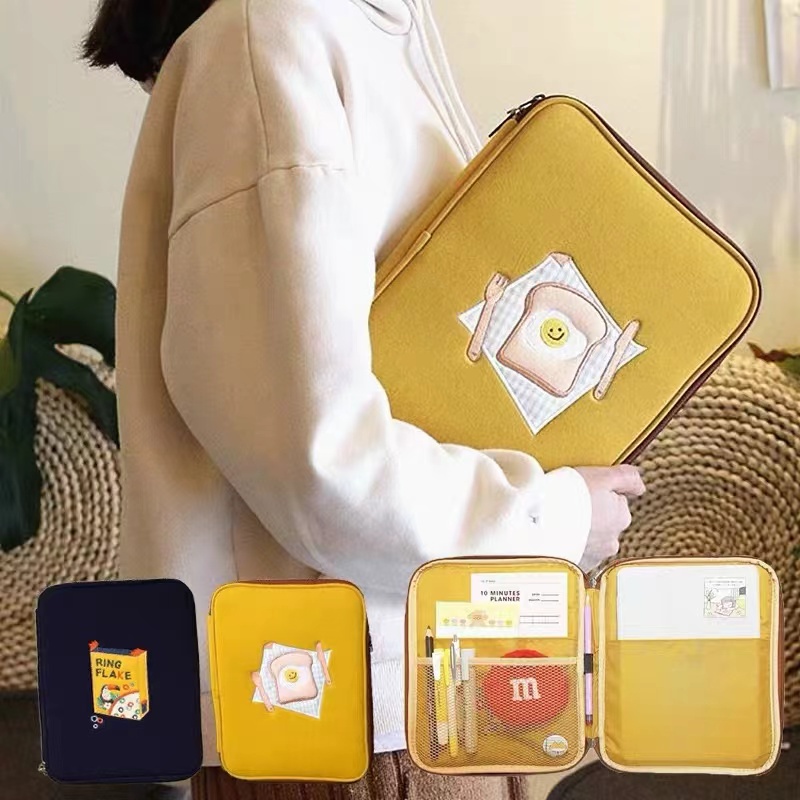 Embroidery Cartoon Laptop Bag Cute Tablet Pouch | Shopee Singapore