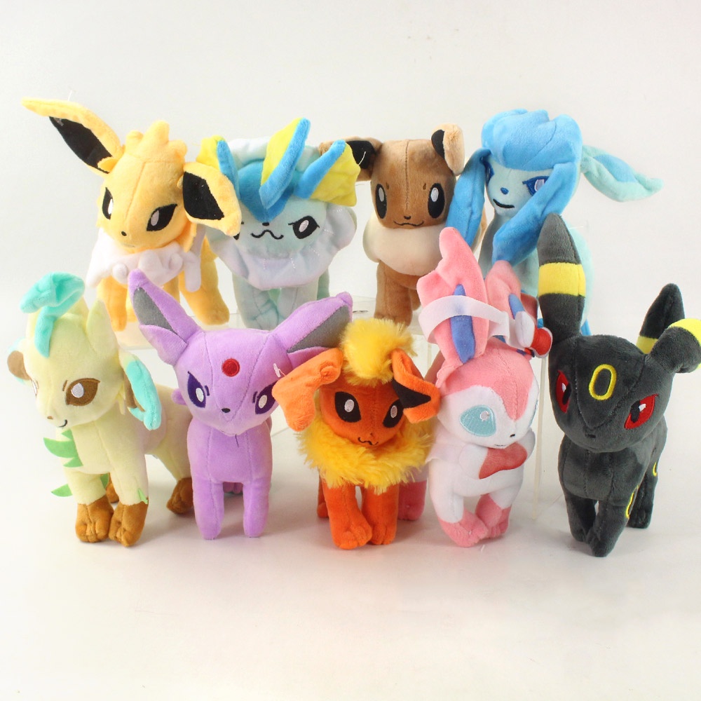 20cm New Eevee Evolution Pokemon Plush Toy Flareon Vaporeon Jolteon Espeon  Umbreon Glaceon Leafeon Sylveon Stuffed Doll Kid Gift