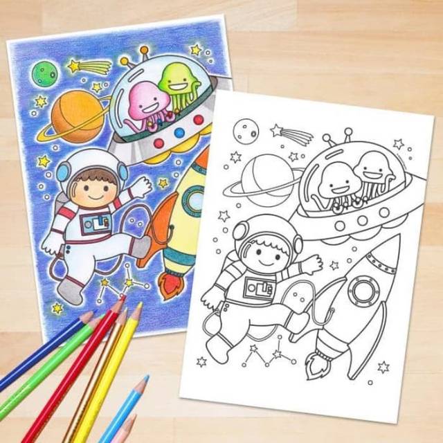 Coloring Page: Science (Space) Papercraft | Shopee Singapore