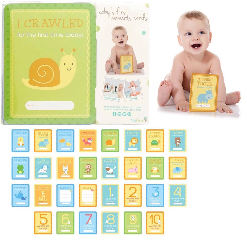 Tiny Ideas Pastel Baby Milestone Cards - Perfect Baby Keepsake or Gift ...