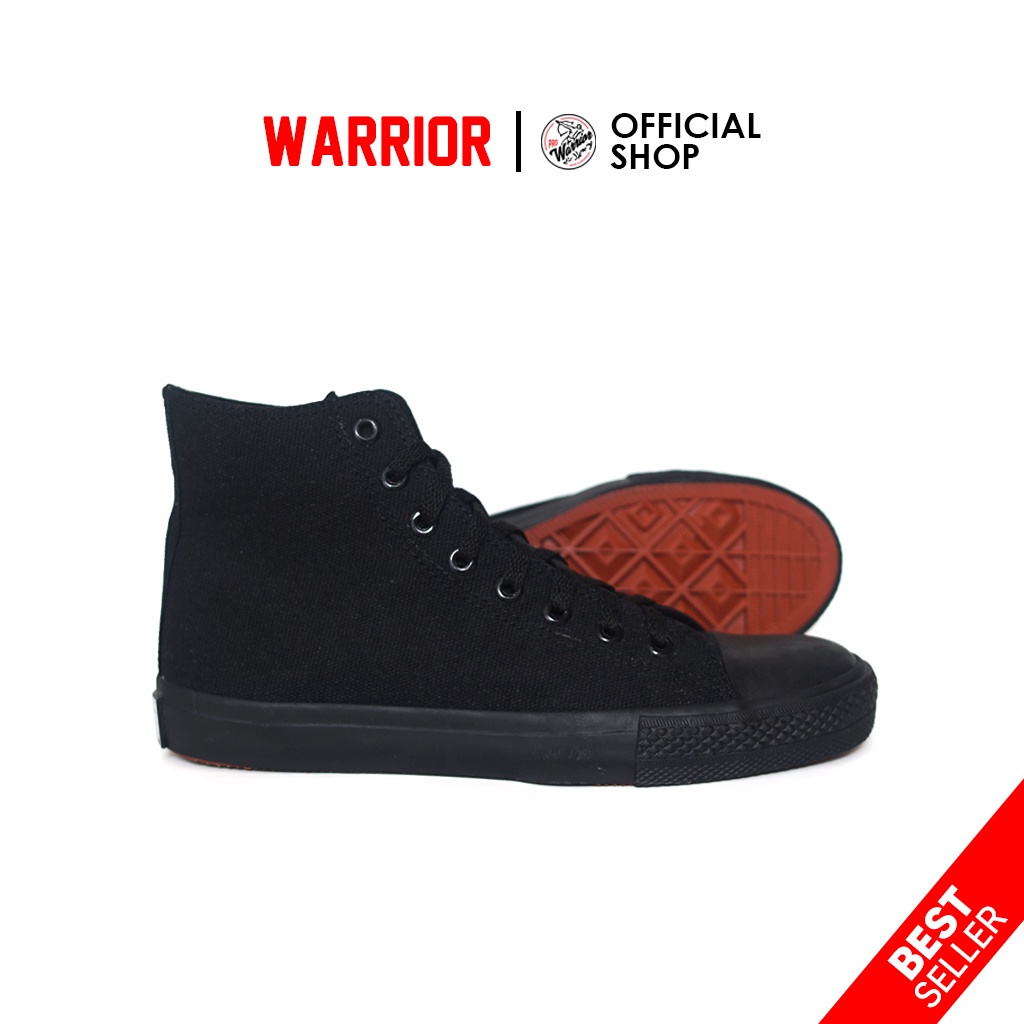 Sepatu Sekolah Warrior Hitam - Sparta All Black HC