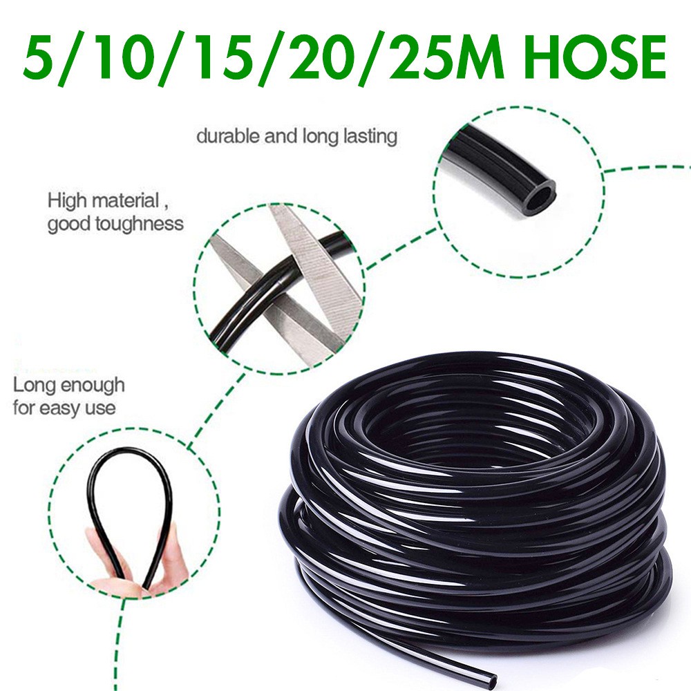 25/20/15/10/5M Watering Hose 4/7mm PVC Micro Drip Irrigation Tube ...