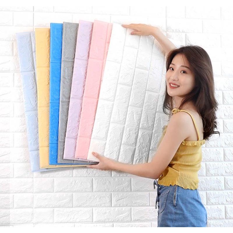 3D Wallpaper Adhesive Wall decor Foam Bricks sticker for Bedroom ...