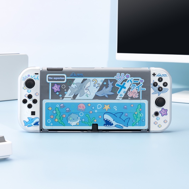 Nintendo Switch PS3 & shark GeekShare Nintendo Switch OLED Case Shark Party Hard Shell