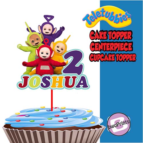 Teletubbies Cake Topper Birthday Party with Name and Age Custom Made ...