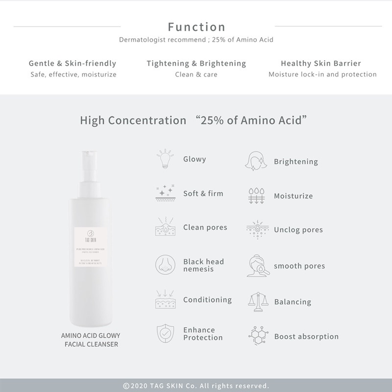 ¤Glow amino acid facial cleanser / TAGSKIN Shopee Singapore