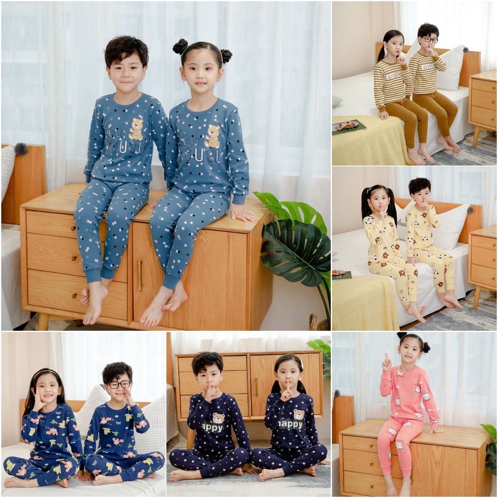 3-13Years Set Pyjamas for Kids Boys&Girls Cotton Long Sleeve Clothes ...