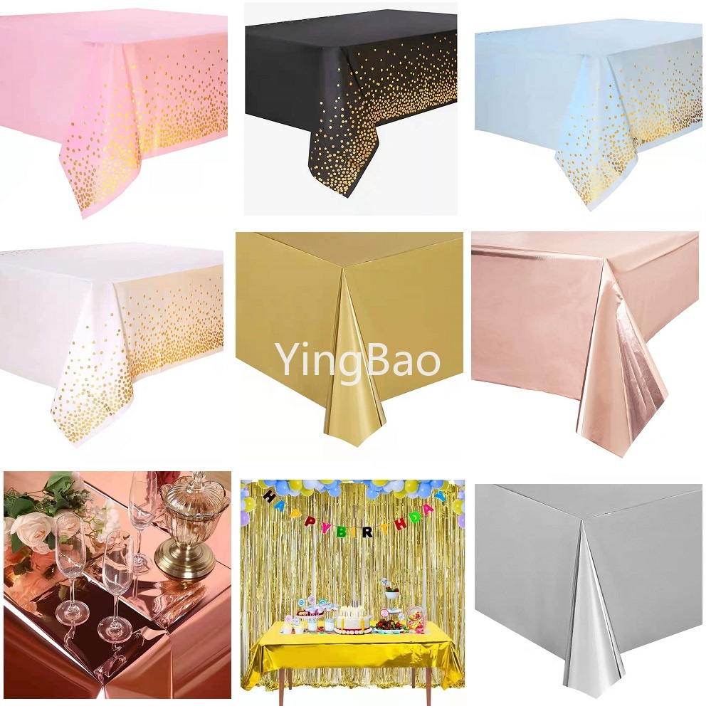 137*274cm/100*270cm Tinsel Foil Party Table Cloth Rectangular Table ...