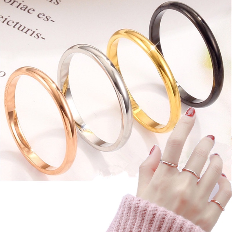 Ultra-thin 18K Titanium Little finger Ring Rust-proof Couple Joint ring ...