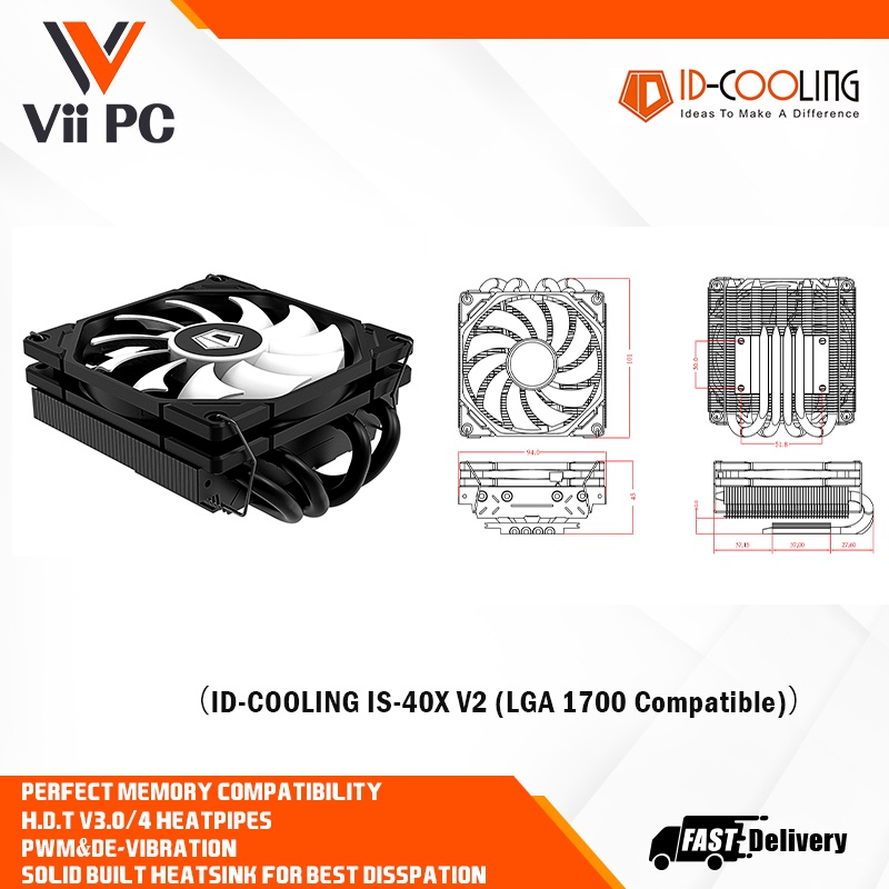 ID-COOLING IS-40X/ID COOLING IS-40X/ID-COOLING IS40X V2 With LGA 1700 ...