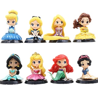 8Pcs Fairy Tale Princess Girl Belle Cinderella Aurora Rapunzel